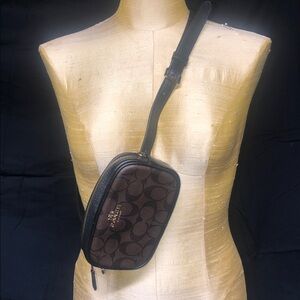 Coach elegant  Brown Patterned Crossbody Bag